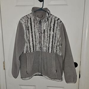 The Northface Denali Gray and Black Fleece Jacket